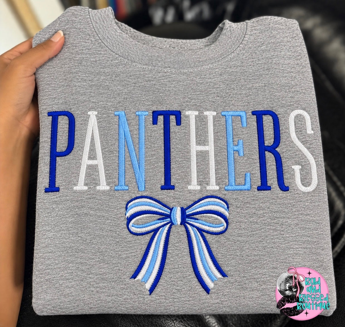 Wholesale Game Day 3D Embroidered Crewneck Sweaters