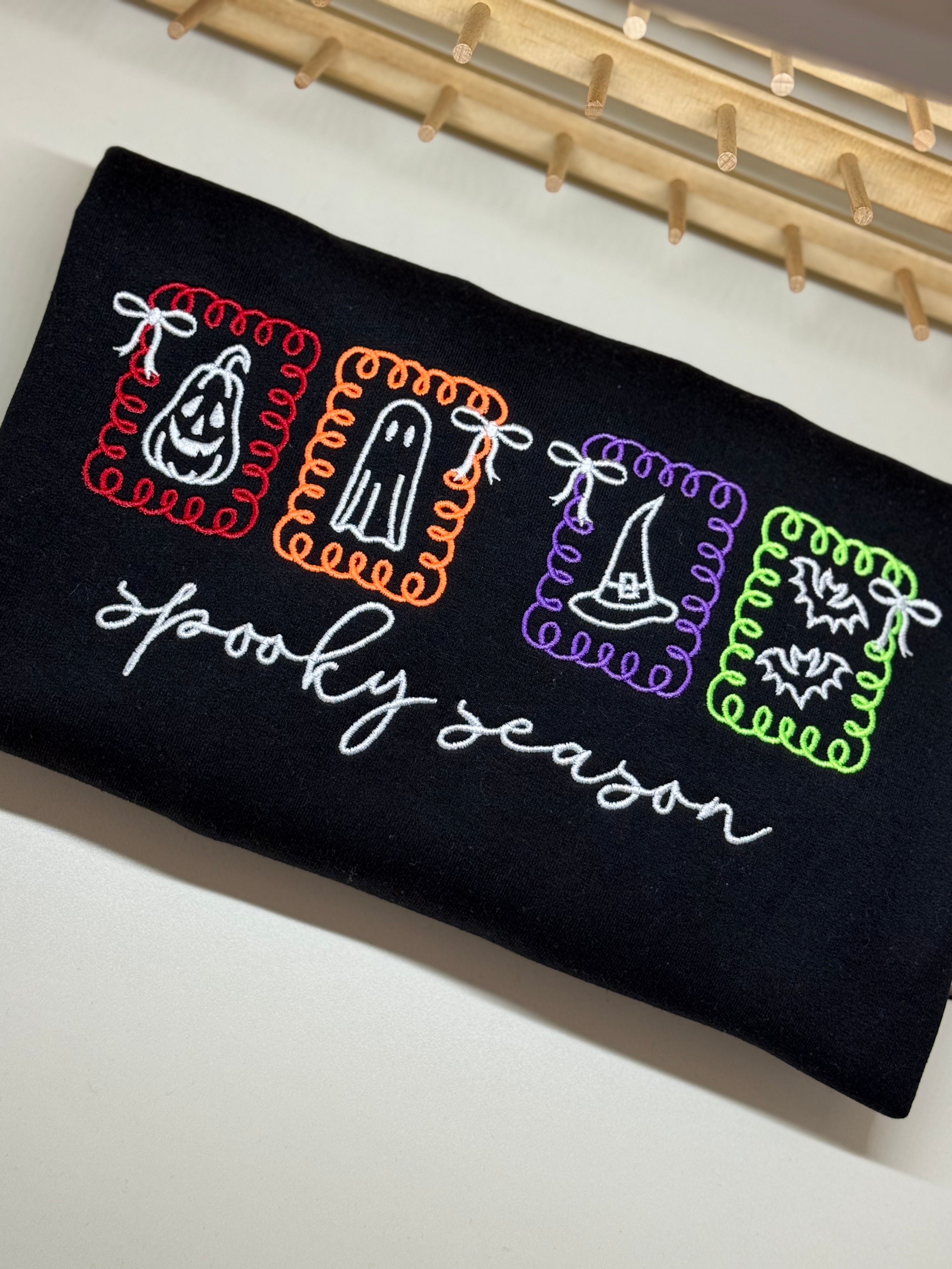 Spooky Season with Ghost Crewneck Sweater