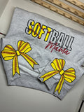 Softball Mama Crewneck Sweater with Bows