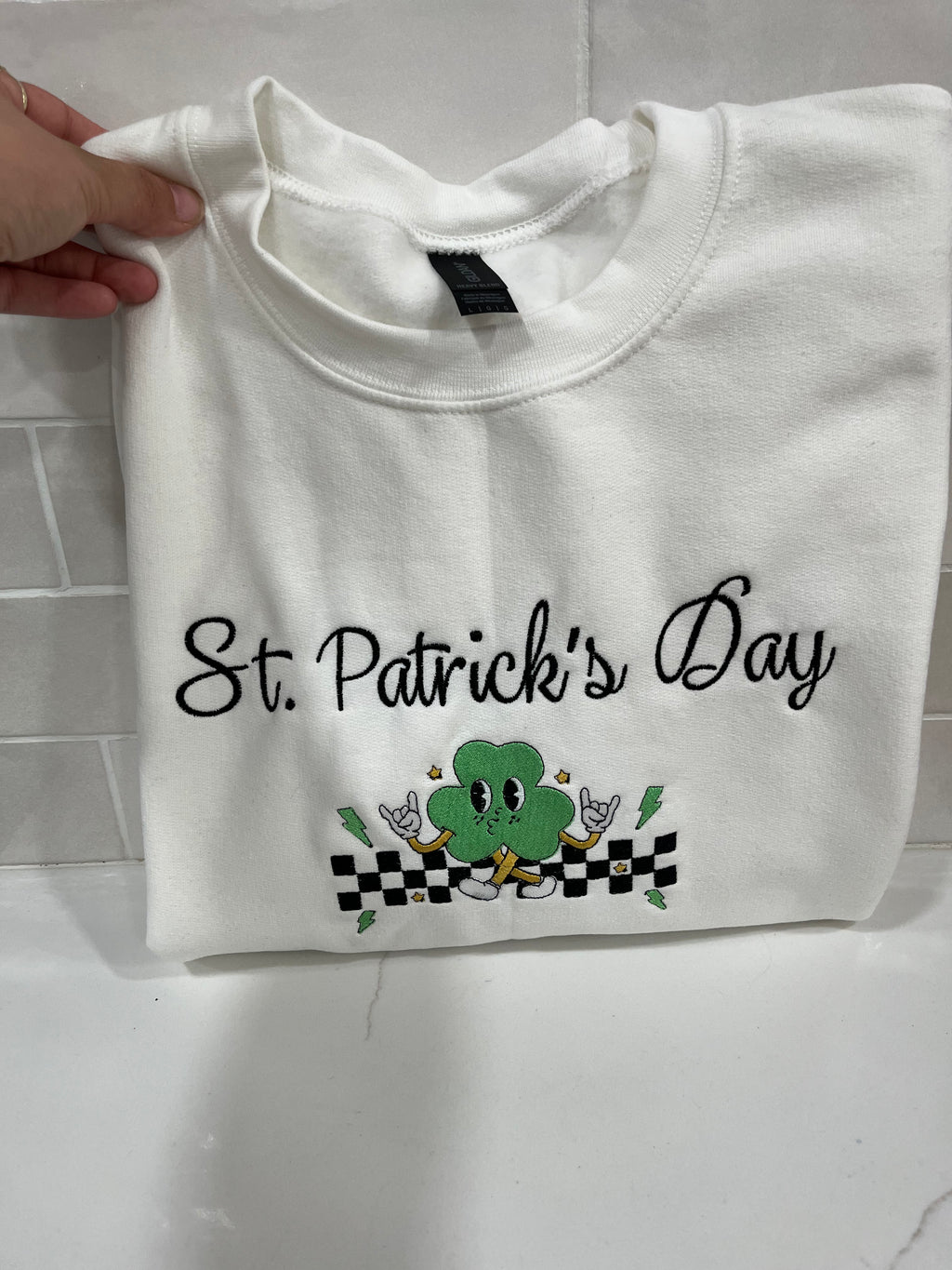 Checkered St. Patrick’s Crewneck Sweater
